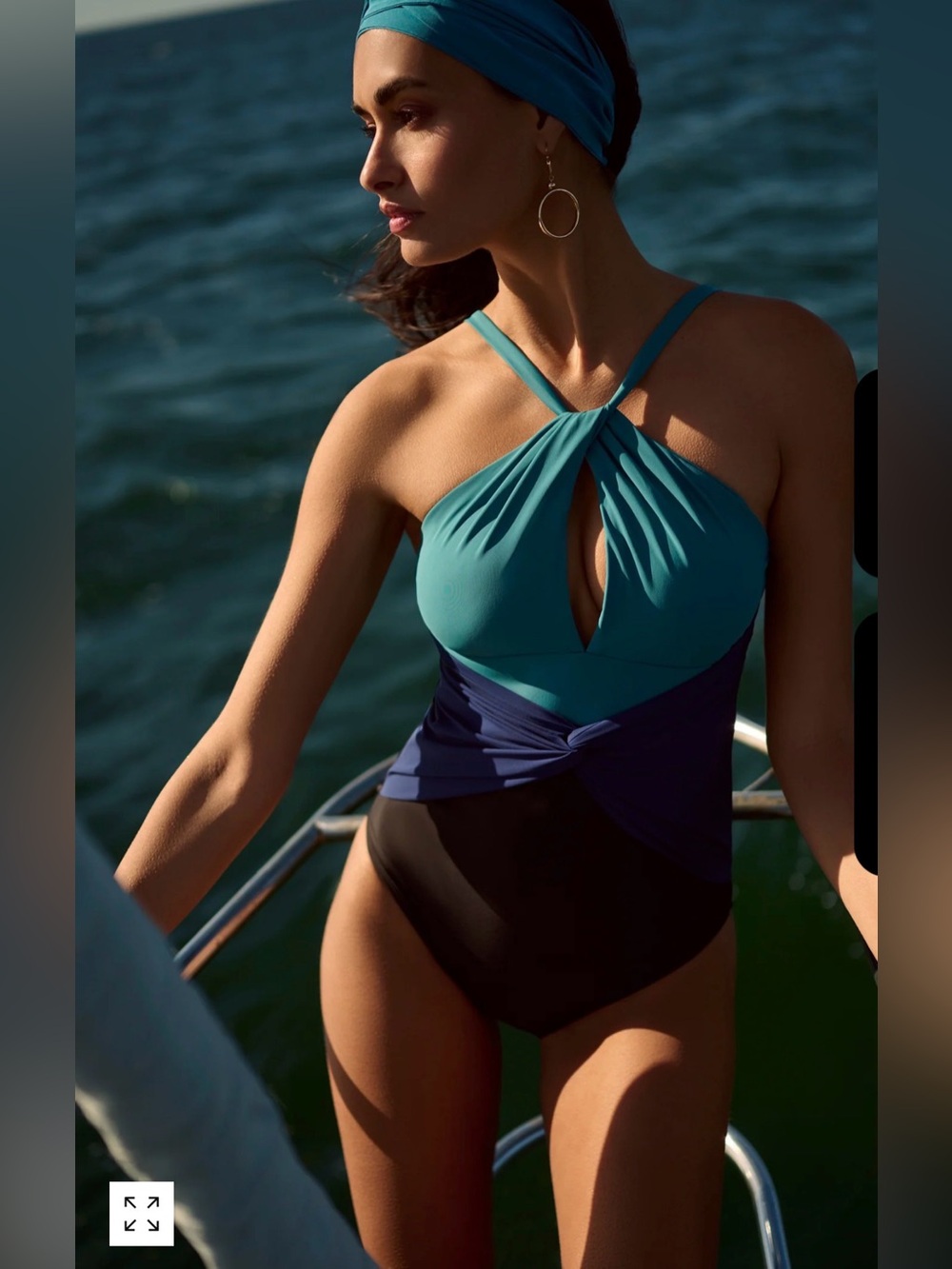 Beyond Control ColorblockTeal & Navy Twist One-Piece Swimsuit - Women Swim